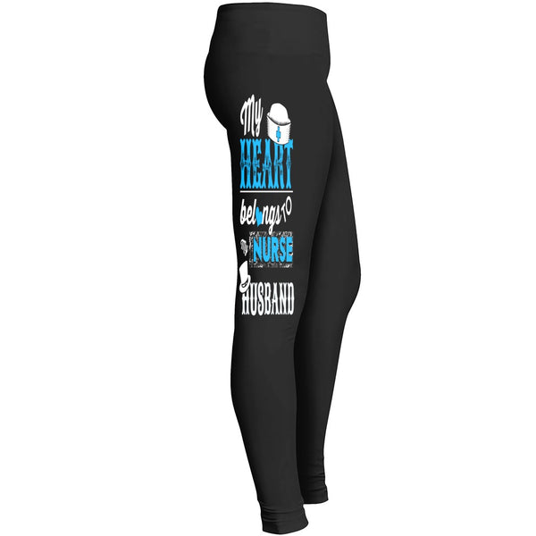 My Heart Belongs To My Nurse Husband Leggings