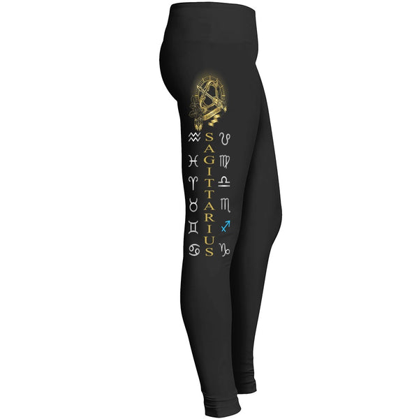 Zodiac Sign Woman Leggingswomens Black Yoga Joggingsagittarius Leggings