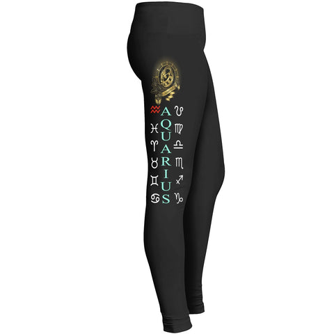 Zodiac Sign Woman Leggingswomens Black Yoga Joggingaquarius Leggings