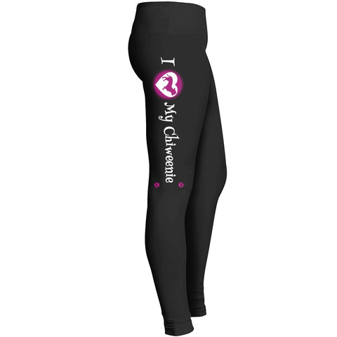 I Love My Chiweenie Leggings For Chihuahua Dachshund Mix Dog Lovers Leggings