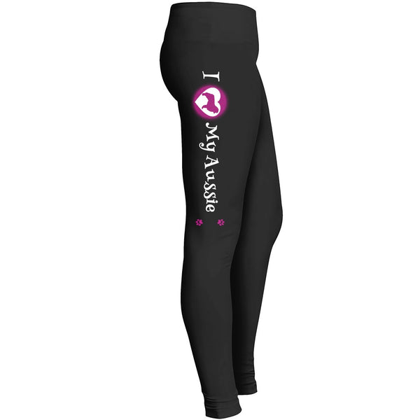 I Love My Aussie Leggings For Australian Shepherd Dog Lovers Leggings