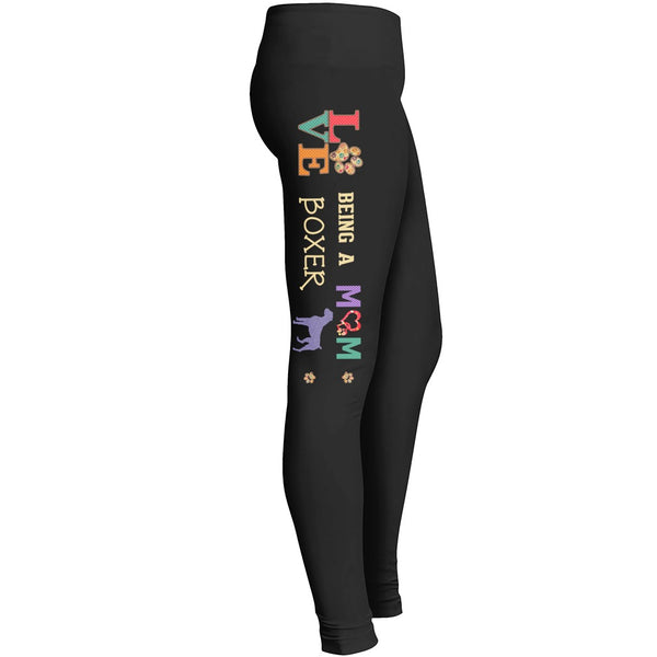 Love Being A Boxer Mom Leggings For Boxer Dog Lovers Leggings