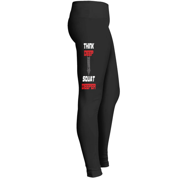Think Deep Squat Deeper Legging Red Leggings