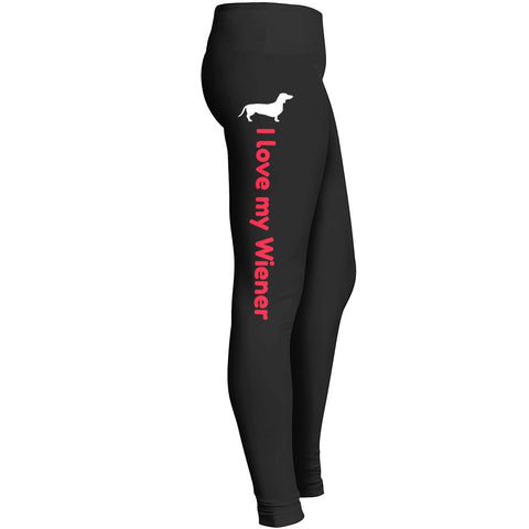 I Love My Wiener Dog Leggings Dachshund Leggings Leggings