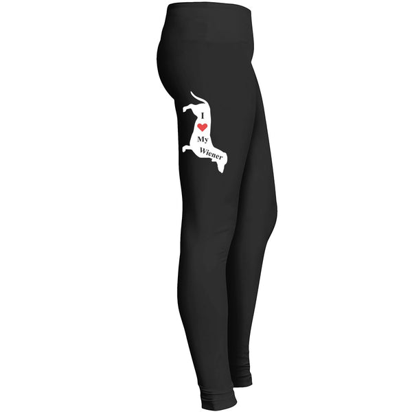 I Love My Wiener Dog Leggings Dachshund Leggings Leggings