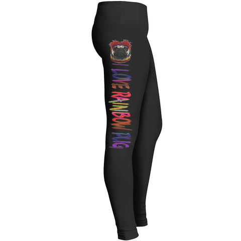 I Love Rainbow Pug Leggings