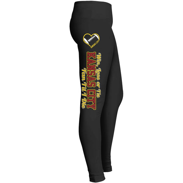 Kansas City Win Lose Or Tie Football Leggings Leggings