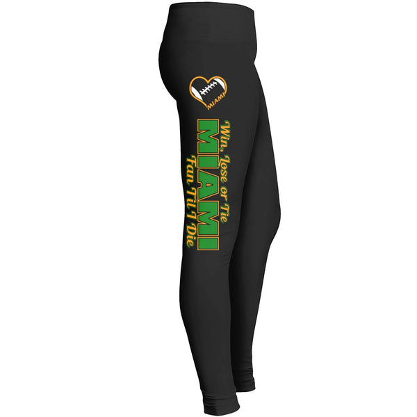 Miami Win Lose Or Tie Football Leggings Leggings