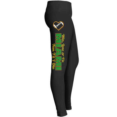 Miami Win Lose Or Tie Football Leggings Leggings