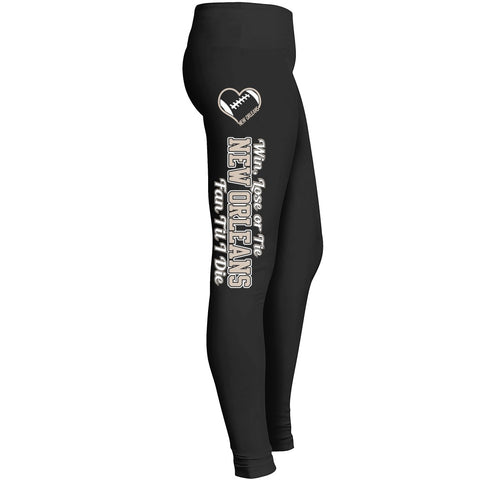 New Orleans Win Lose Or Tie Football Leggings Leggings