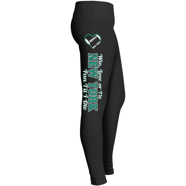 New York J Win Lose Or Tie Football Leggings Leggings