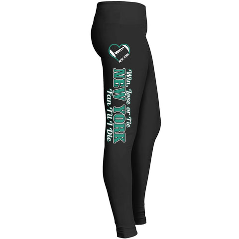 New York J Win Lose Or Tie Football Leggings Leggings