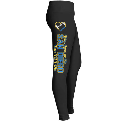 San Diego Win Lose Or Tie Football Leggings Leggings