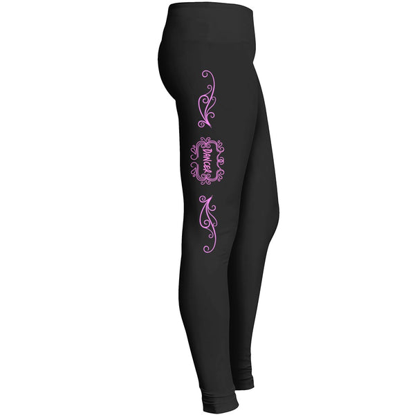Pink Dancer Swirls Leggings Leggings