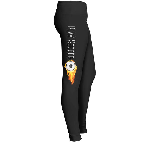 Play Soccer Ball On Fire Leggings Leggings
