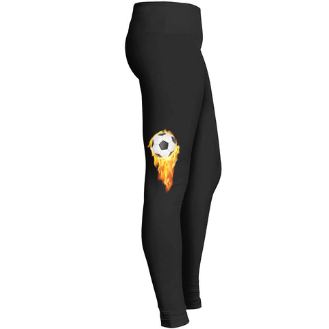 Soccer Ball On Fire Leggings Leggings