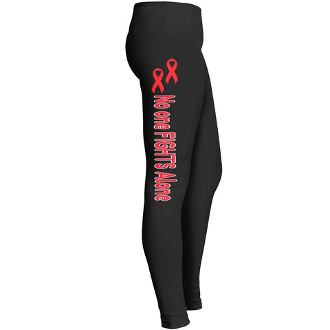 No One Fights Alonered Leggings