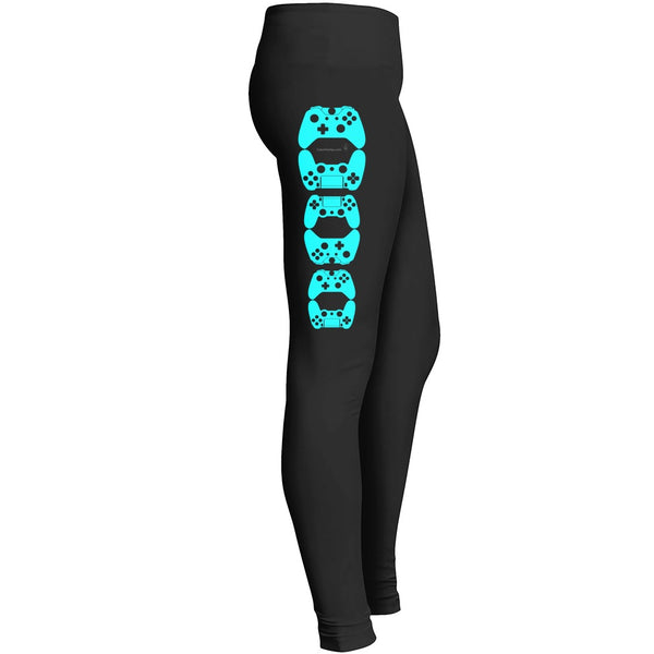 Controller Gamer Leggings V2.0 Teal / Aqua Leggings