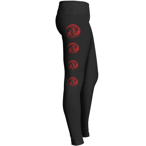4 Yin And Yang Dragons Red And Black Leggings 