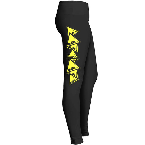 Fuck Work Leggings Funny Road Sign Symbol Humor Clipart Triangle Yellow Black Adult Language 