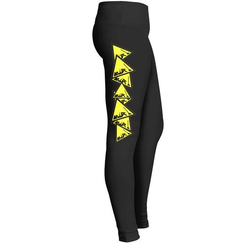 Fuck Work Leggings Funny Road Sign Symbol Humor Clipart Triangle Yellow Black Adult Language 