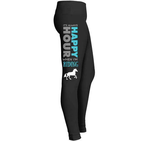 Its Alwayshappy Hour When Im Riding Leggings