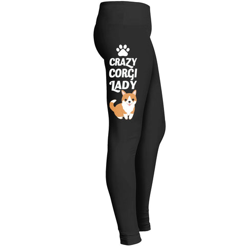 Crazy Corgi Lady Love My Dog Leggings
