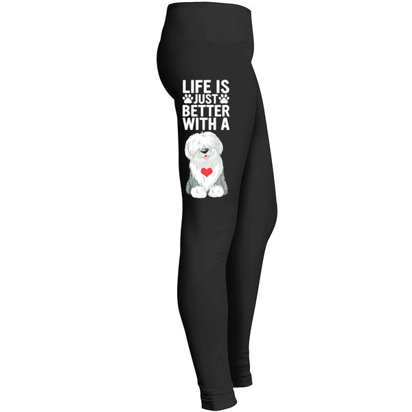 Love English Sheep Dog Leggings