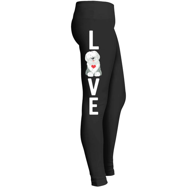 Love English Sheep Dog Leggings