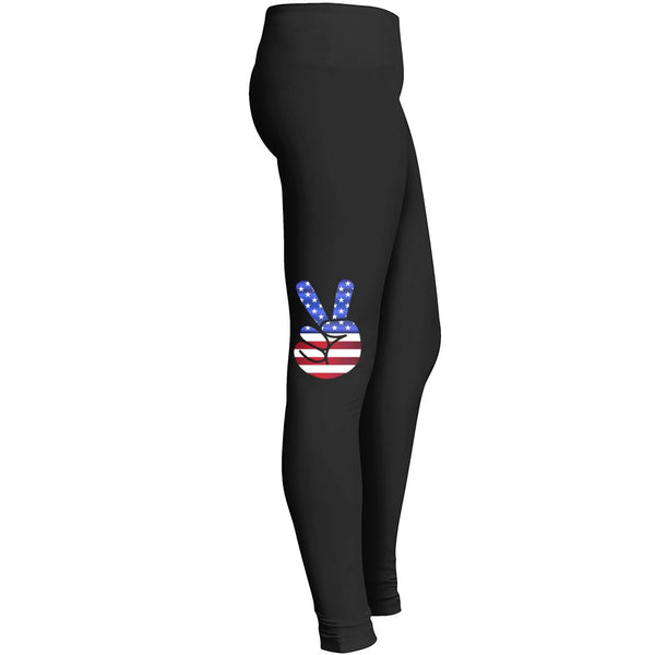 American Flag Peace Sign Leggings