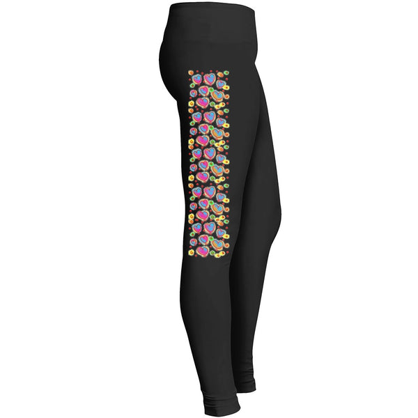 Fun Hearts And Confetti Leggings Leggings