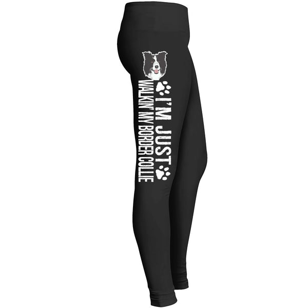 Walking My Border Collie Leggings