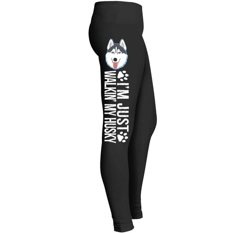 Walking My Husky Leggings