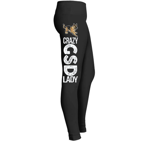 Crazy German Shepherd Dog Lady Leggings
