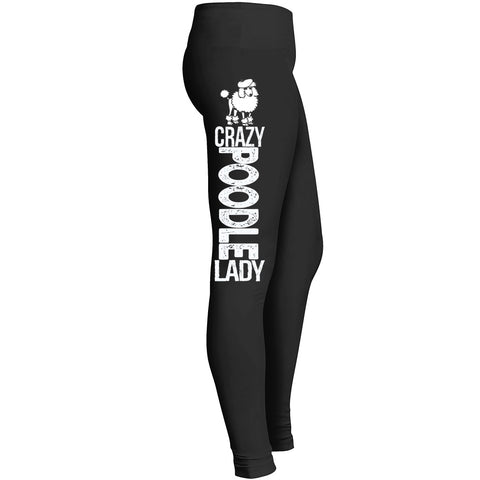 Crazy Poodle Lady (white) Leggings