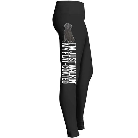 Just Walking My Flat Coat Retriever Leggings