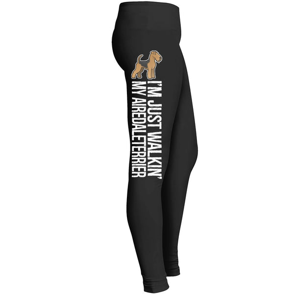Walking With My Airedale Terrier Leggings