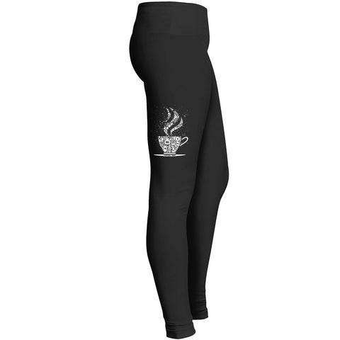 Coffee Cup Made Of Coffee Icons Legging 