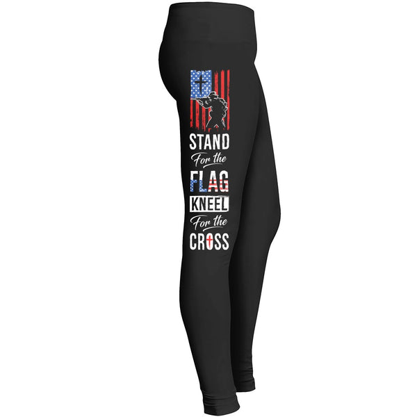Stand For The Flag Kneel For The Cross Leggings